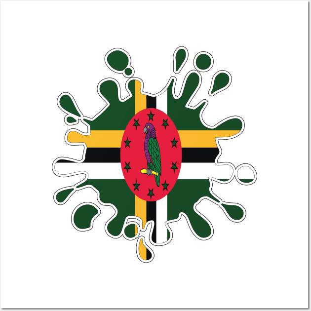 Dominica National Flag Paint Splash Wall Art by IslandConcepts